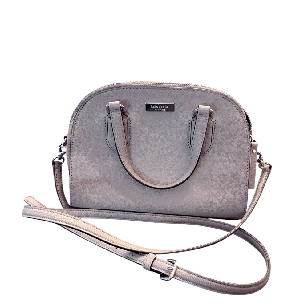 Kate Spade - Reilly Laurel Way Mixed Material Dome Satchel Crossbody Strap Taupe